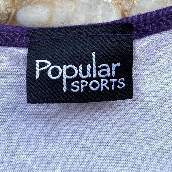 Popular Sports White & Purple California Logo Baseball Tee. Size Small. EUC! - Picture 3 of 3